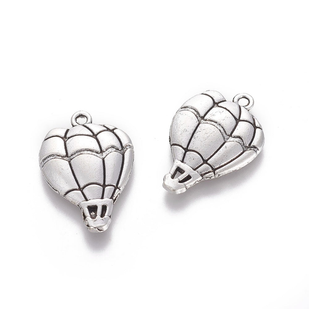 Hot Air Balloon Charms Antique Silver 25x17x2.5 - Pack of 10
