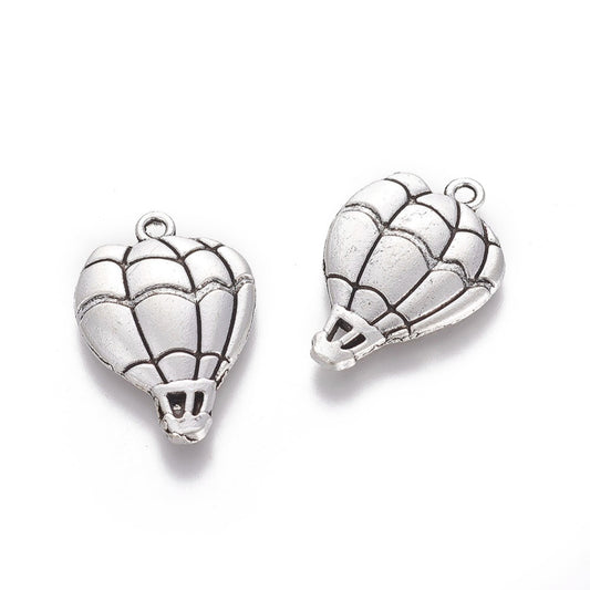 Hot Air Balloon Charms Antique Silver 25x17x2.5 - Pack of 10