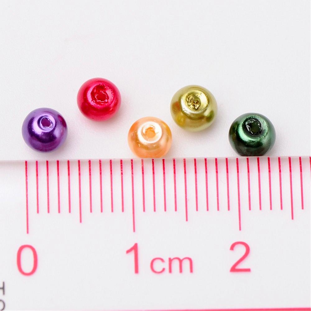 Glass Pearl Beads 4mm (0.8mm Hole) Autumnal Mix - Pack of 400