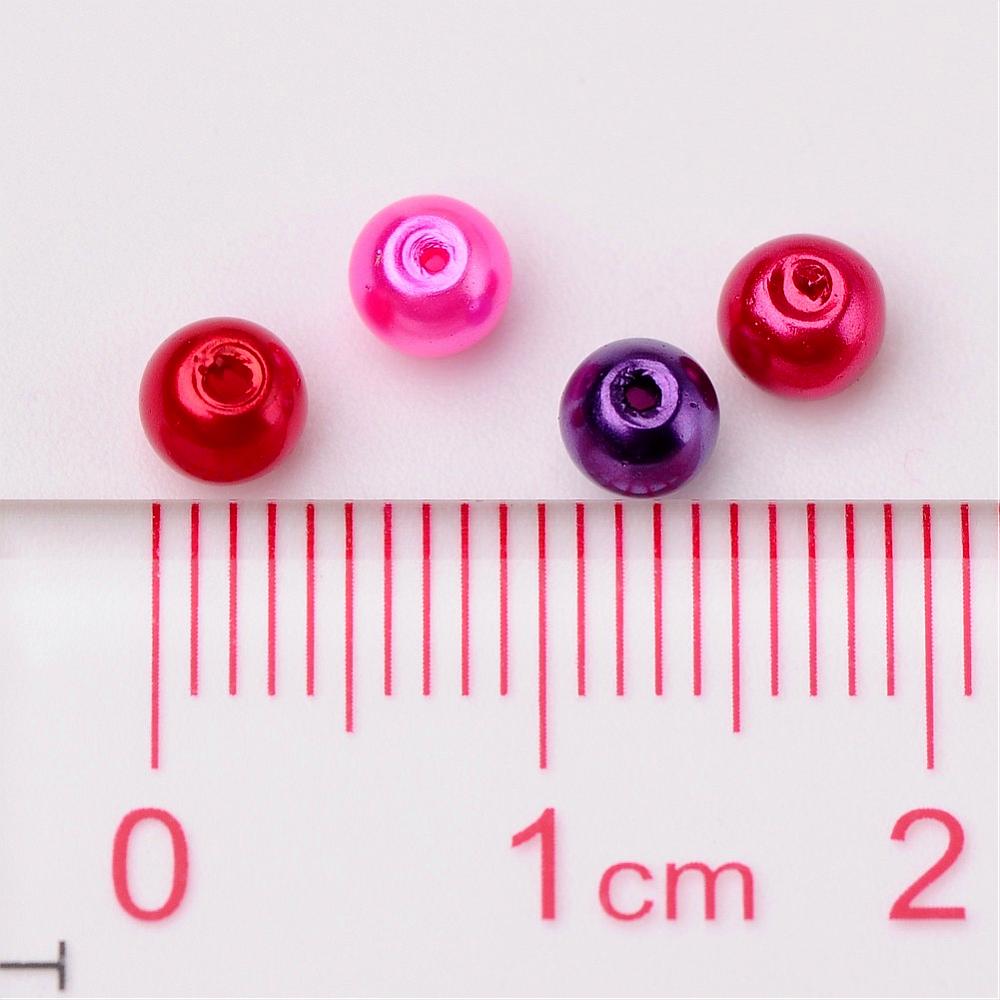 Glass Pearl Beads 4mm (0.8mm Hole) Valentines Mix - Pack of 400