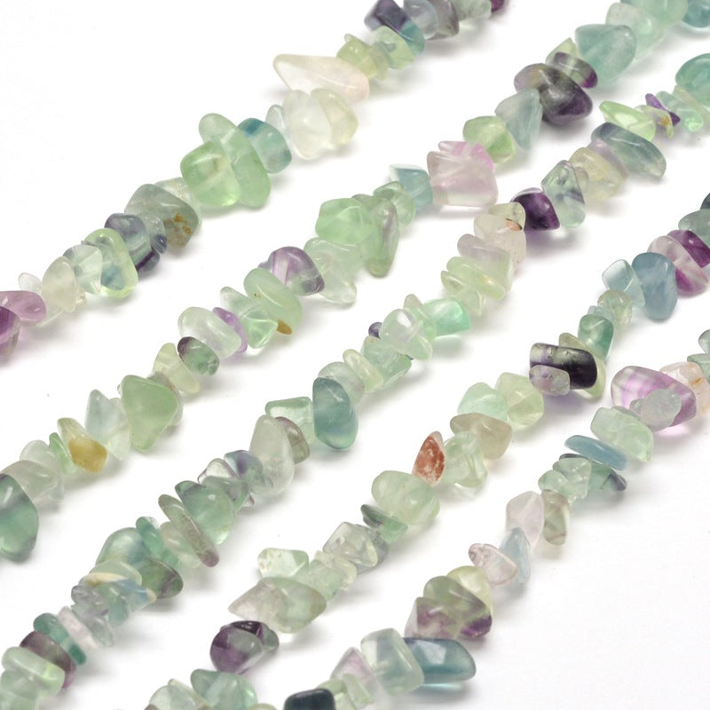 Natural Fluorite Chip Beads 3x8mm Wide - 32" Strand