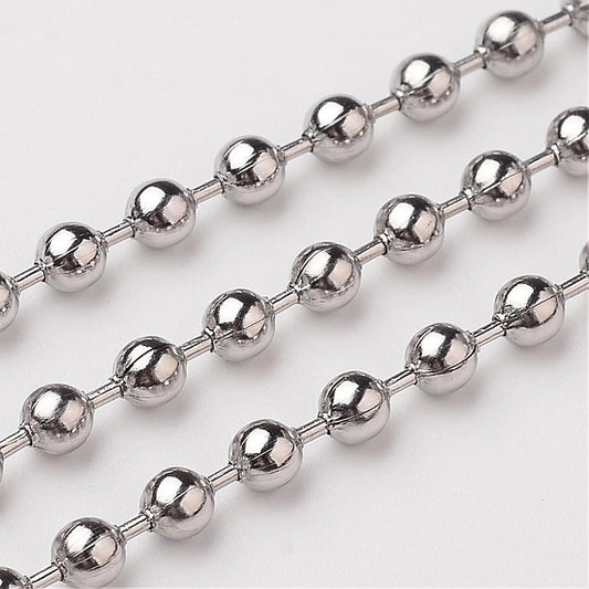 Stainless Steel Ball Chain 3.2 mm - 1 Metre