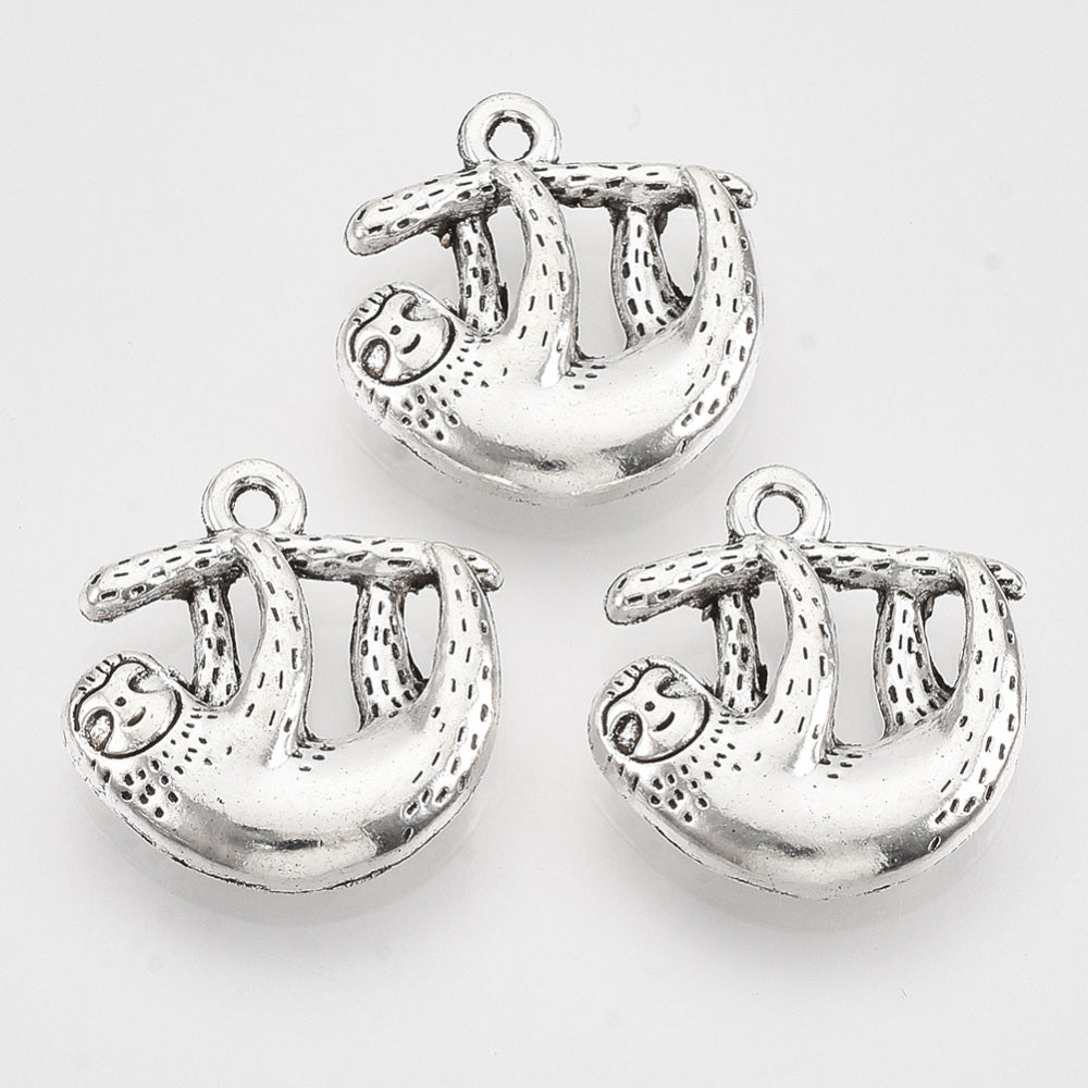 Sloth Charms Antique Silver 20.5x19x4.5 - Pack of 10
