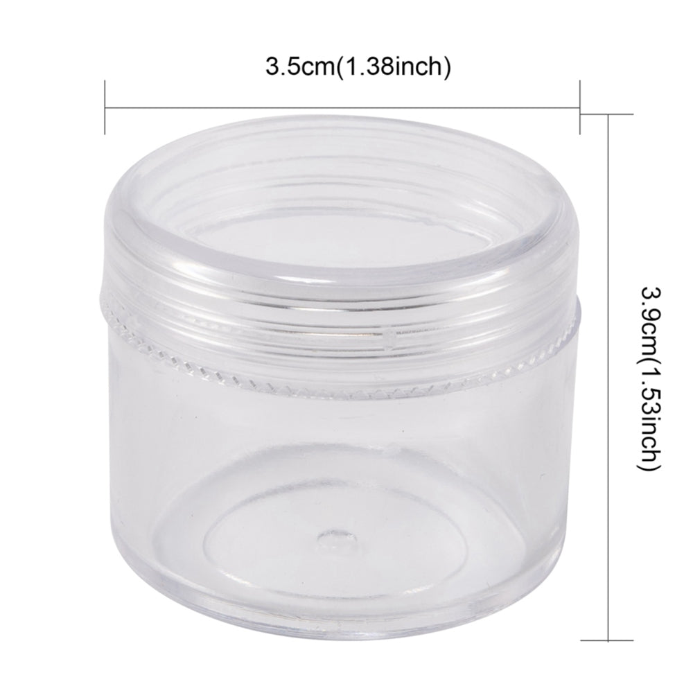Plastic Bead Containers about 3.9cm in diameter, 3.3cm high, Capacity: 15ml (0.5 fl. oz) - Pack of 6