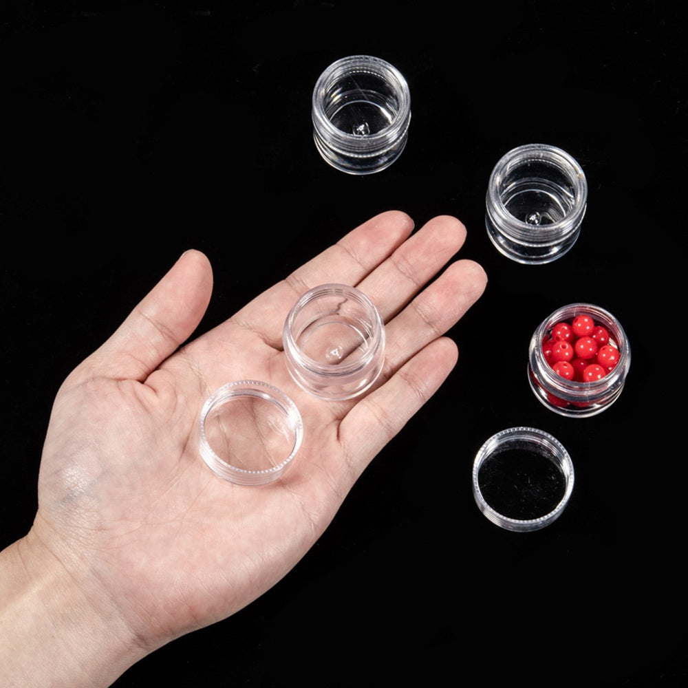 Plastic Bead Storage Containers 3.4cm x 3.3cm, Capacity: 10ml(0.34 fl. oz)