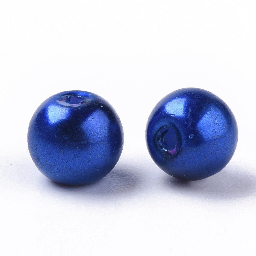 Glass Pearl Beads 6mm (1.0mm Hole) Mixed Colours - Pack of 180