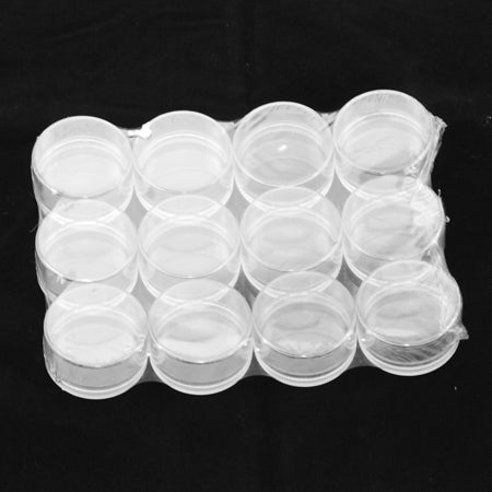 Small Plastic Bead Containers 3.8x2.1cm, Capacity: 3ml (0.1 fl. oz) - Pack of 12