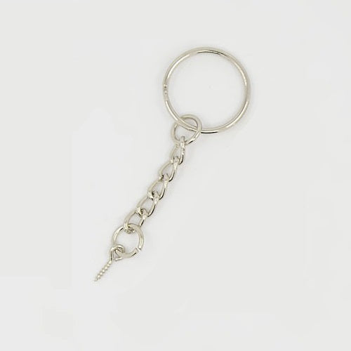 20 mm Key Ring with Chain and Screw Bail - Pack of 50