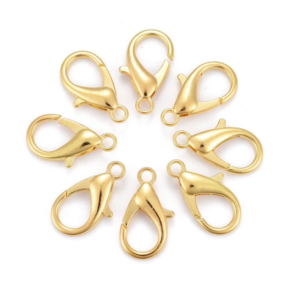 Golden Tone Lobster Clasp 21 mm x 12 mm, Hole 2mm - Pack of 20