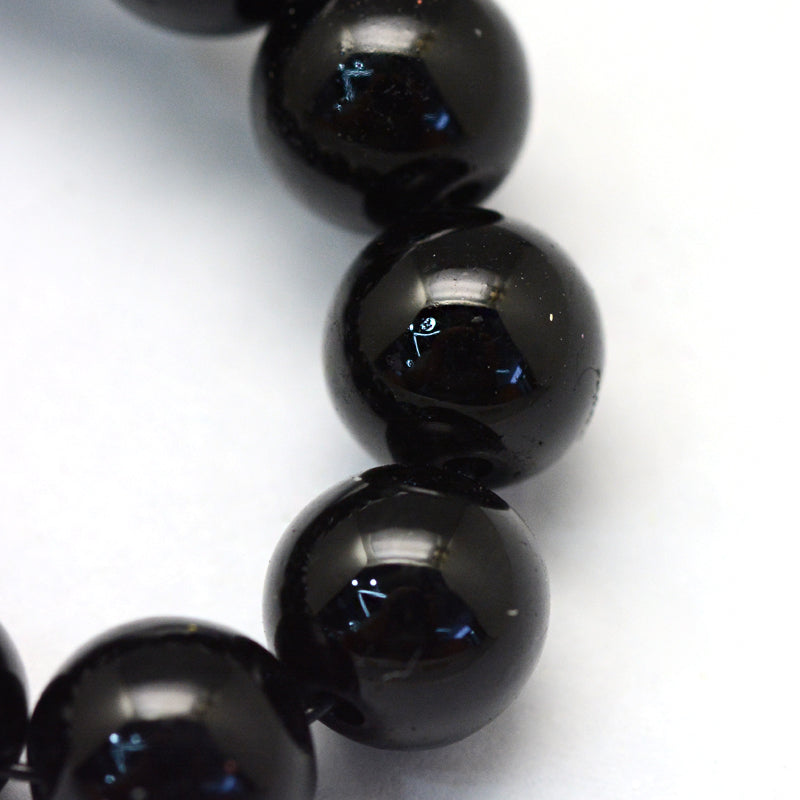 Glass Pearl Beads 6mm (1.0mm Hole) Black - One Strand of Approx 145 Beads