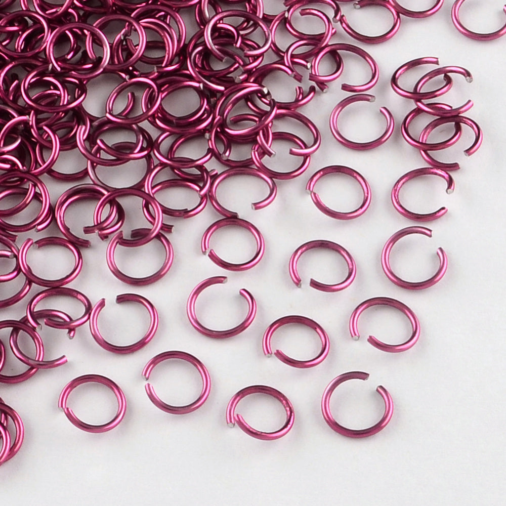 Aluminium Jump Rings 10mm x 1.0mm - Crimson Pink - Pack of 800