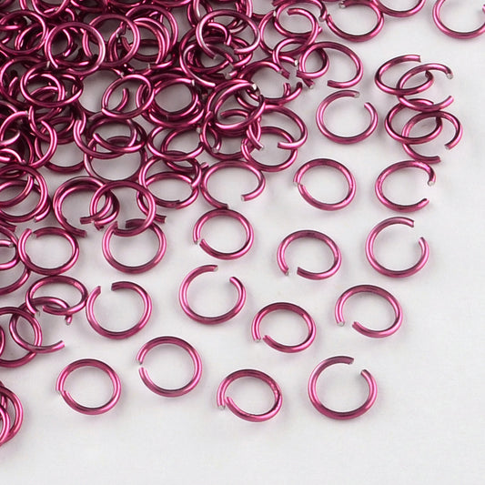 Aluminium Jump Rings 8mm x 1.0mm - Crimson Pink - Pack of 900