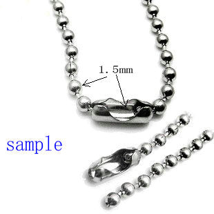 Stainless Steel Ball Chain Connector to Fit 1.5 mm Chain - Pack of 100