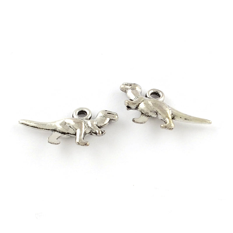 T-Rex Dinosaur Charms 21x11x4mm Antique Silver - Pack of 50