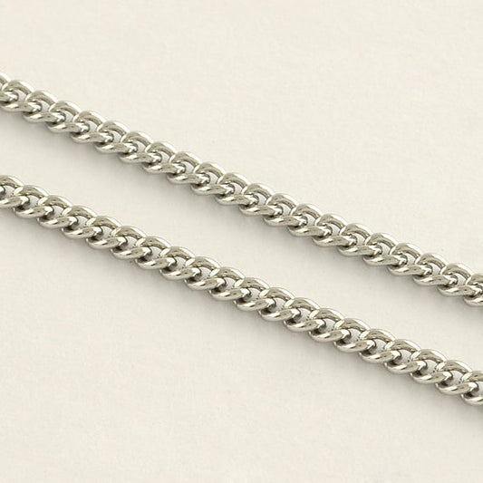 Stainless Steel Curb Chain 2.4 x 1.9 x 0.5 mm - 1 Metre