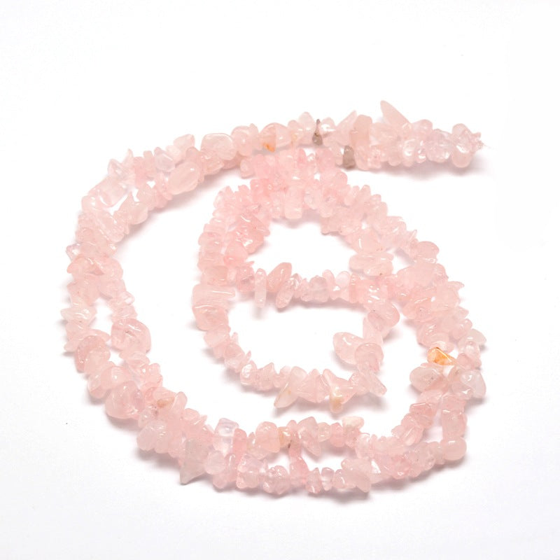 Natural Rose Quartz Chip Beads 3-8mm Wide - 32" Strand