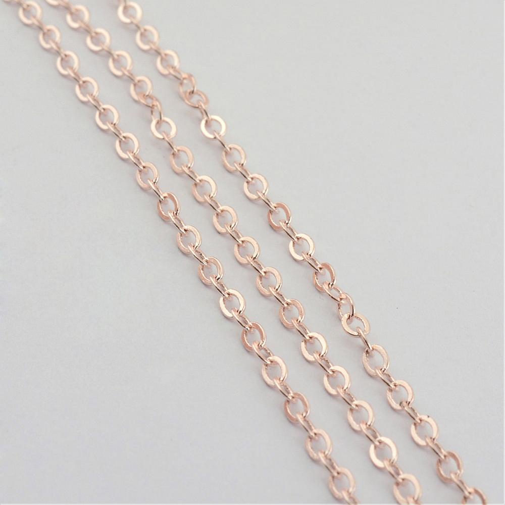 Iron Cross Chain - Rose Gold - 4x2.7x0.7 mm - 10 Metre Reel