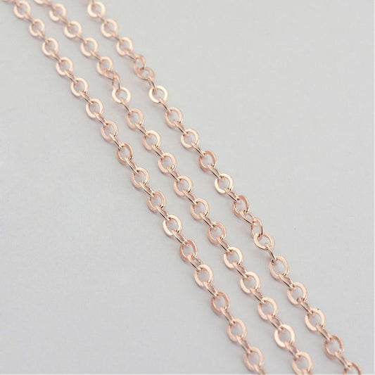 Iron Cross Chain - Rose Gold - 4x2.7x0.7 mm - 10 Metre Reel