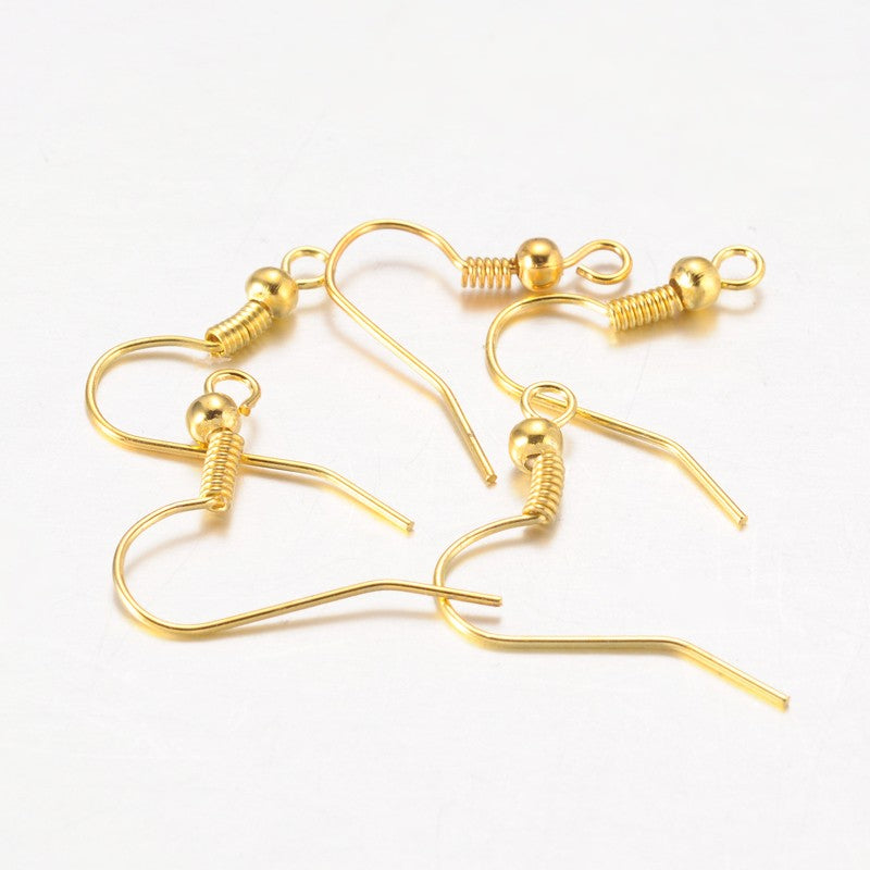 Gold Tone Earring Hooks - 18 mm - Cadmium, Nickel & Lead Free - Pack of 50