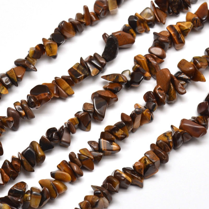 Natural Tiger Eye Chip Beads 5-8mm Wide - 32" Strand