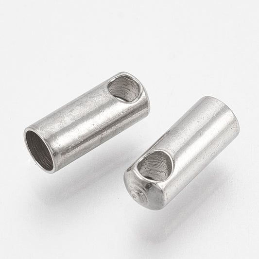 Stainless Steel Steel End Cap 7x2.5 mm (2mm inner) - Pack of 20