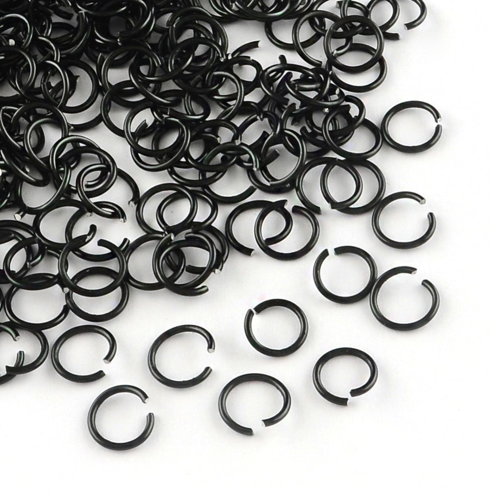 Aluminium Jump Rings 6mm x 0.8mm - Black - Pack of 2000