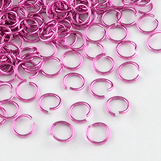 Aluminium Jump Rings 10mm x 1.0mm - Flamingo Pink - Pack of 800