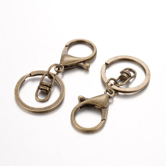 Swivel Key Clasp with Ring 66 mm - Antique Bronze