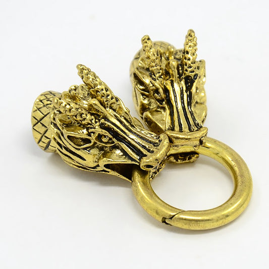 Dragon Head Cord Clasp Antique Gold