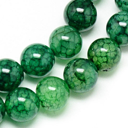 Natural Dragon Veins Agate Beads 8mm Green - Approx 48 Pcs per Strand