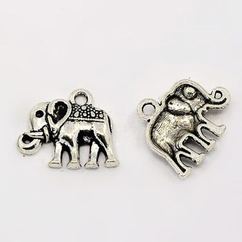 Elephant Charms Antique Silver 17x13x3mm - Pack of 50