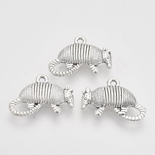 Armadillo Charms Antique Silver 13x19x3mm - Pack of 20