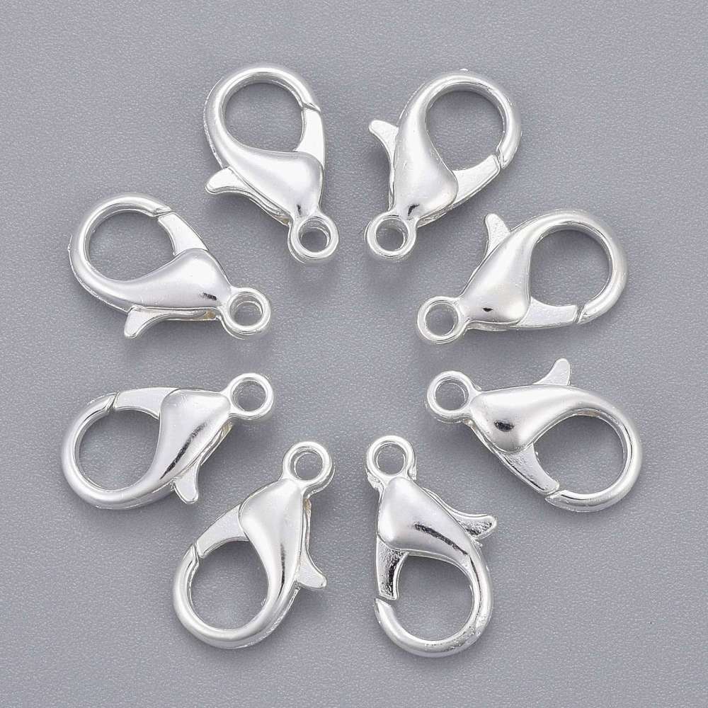 Silver Tone Lobster Clasp 14x8mm - Pack of 100