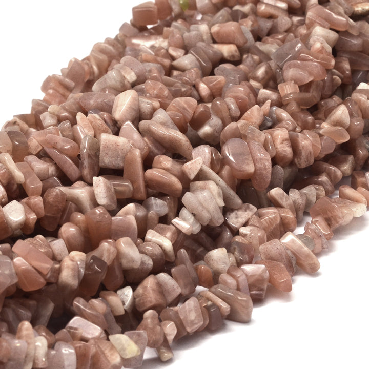 Natural Sunstone Chip Beads 5-8mm Wide - 32" Strand