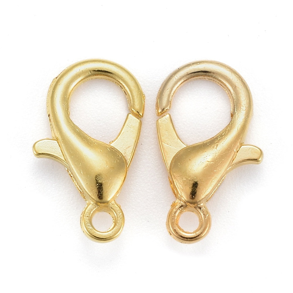 Golden Lobster Clasp 14 x 8 mm - Pack of 100