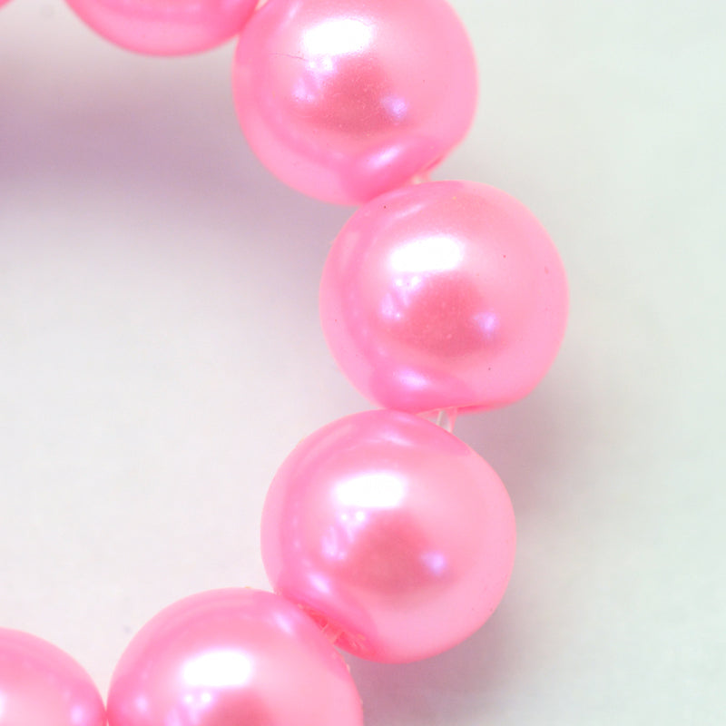 Glass Pearl Beads 4mm (0.8mm Hole) Pink - One Strand of Approx 210 Beads