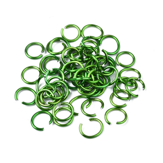 Aluminium Jump Rings 10mm x 1.0mm - Green - Pack of 800