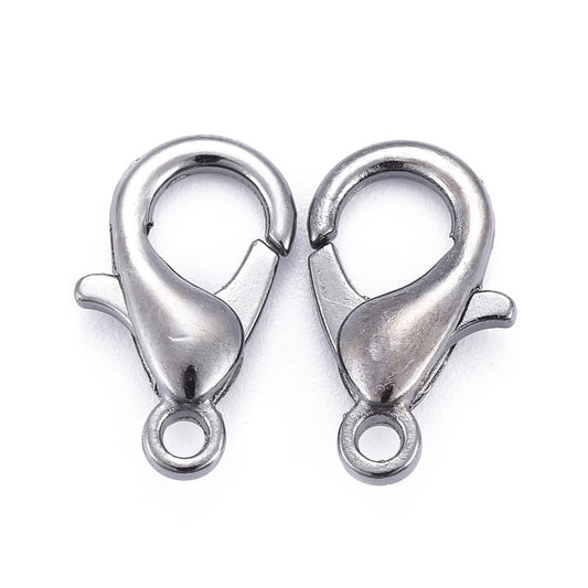 Gunmetal Lobster Clasps 14 mm x 8 mm, Hole: 1.8 mm - Pack of 50