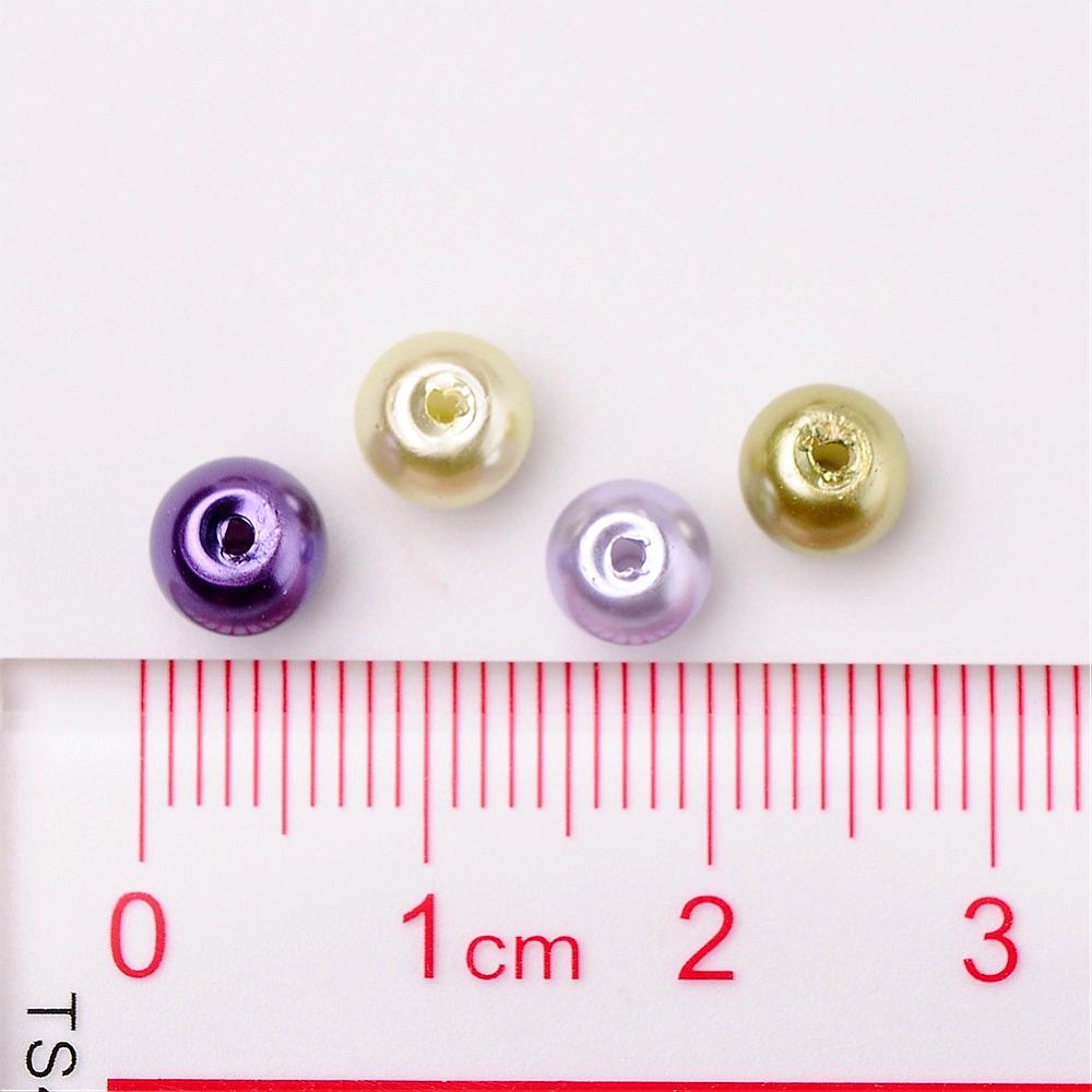 Glass Pearl Beads 6mm (1.0mm Hole) Lavender Garden Mix - Pack of 200