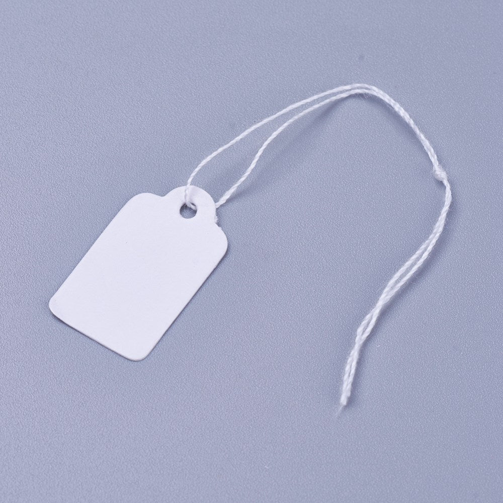 Jewellery Price Tags - White Rectangle - 23x13mm - Pack of 100