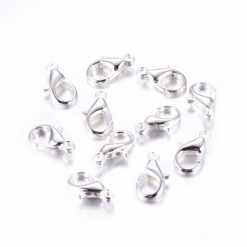 Silver Plated Lobster Clasp 12x6mm - Pack of 100