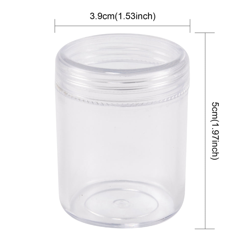 Plastic Bead Containers, Clear, 3.9x5cm, Capacity: 20ml(0.67 fl. oz) - Pack of 10