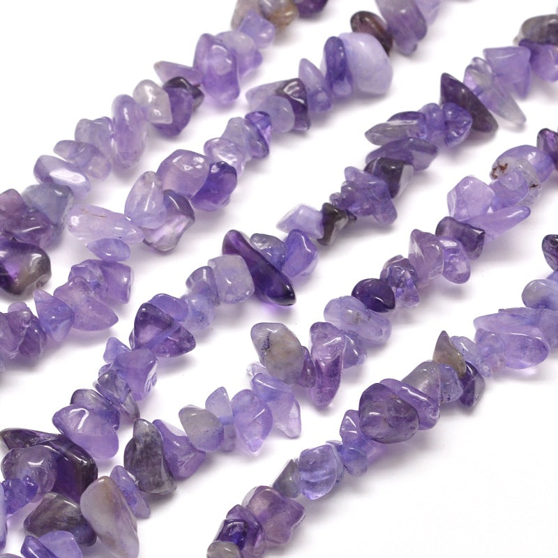 Natural Amethyst Chip Beads (Dyed) 3-8mm Wide - 32" Strand