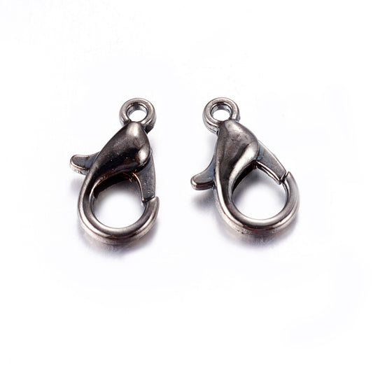 Gunmetal Lobster Clasps 21 mm x 12 mm, Hole: 2 mm - Pack of 20