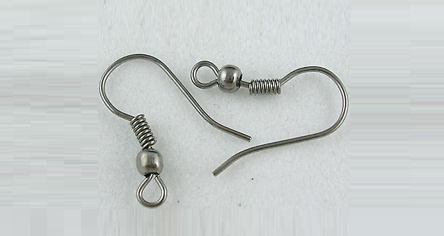 Gunmetal Earring Hooks - 18 mm - Cadmium, Nickel & Lead Free - Pack of 50