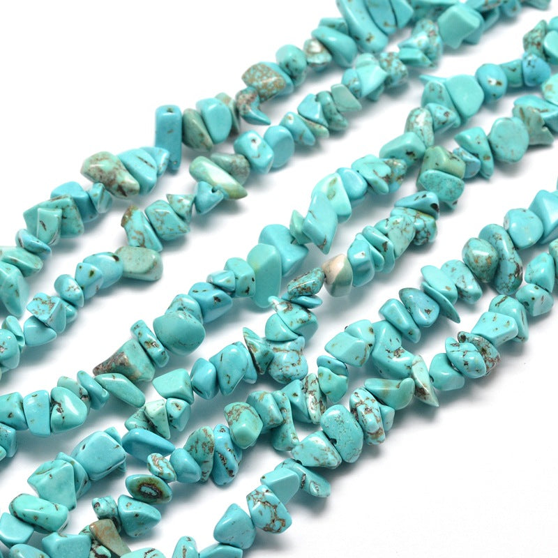 Synthetic Turquoise Chip Beads 5-8mm Wide - 32" Strand