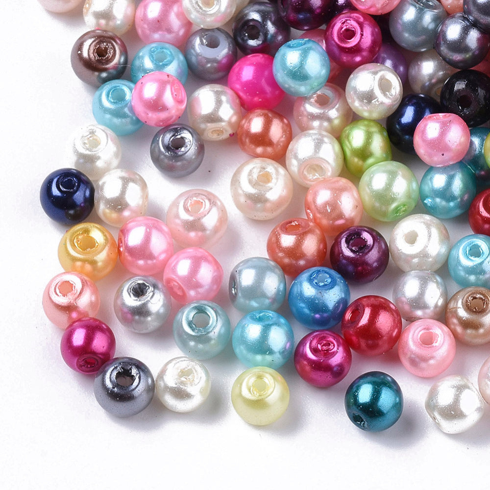 Glass Pearl Beads 4mm (0.8mm Hole) Mixed Colours - Pack of 500