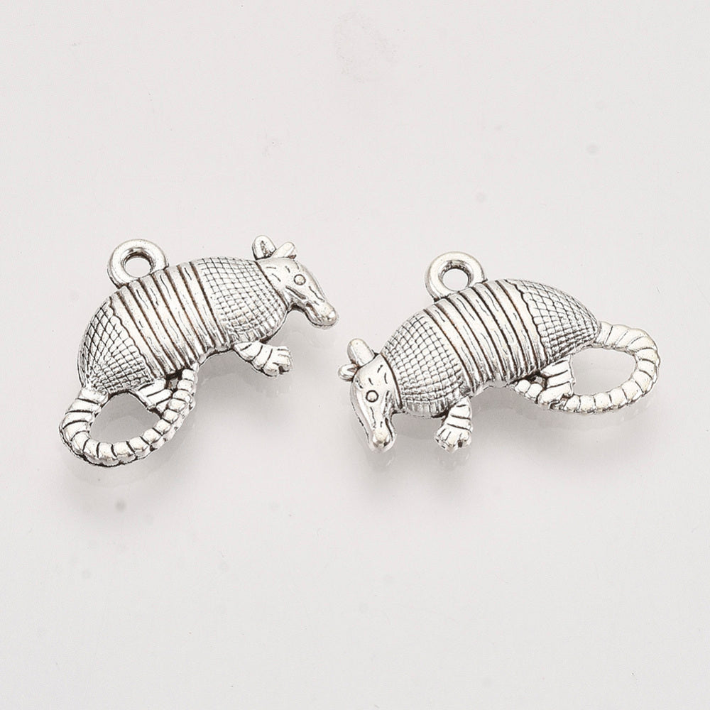 Armadillo Charms Antique Silver 13x19x3mm - Pack of 20
