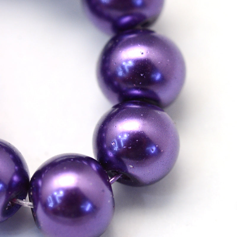 Glass Pearl Beads 3mm (0.5mm Hole) Purple - One Strand of Approx 195 Beads