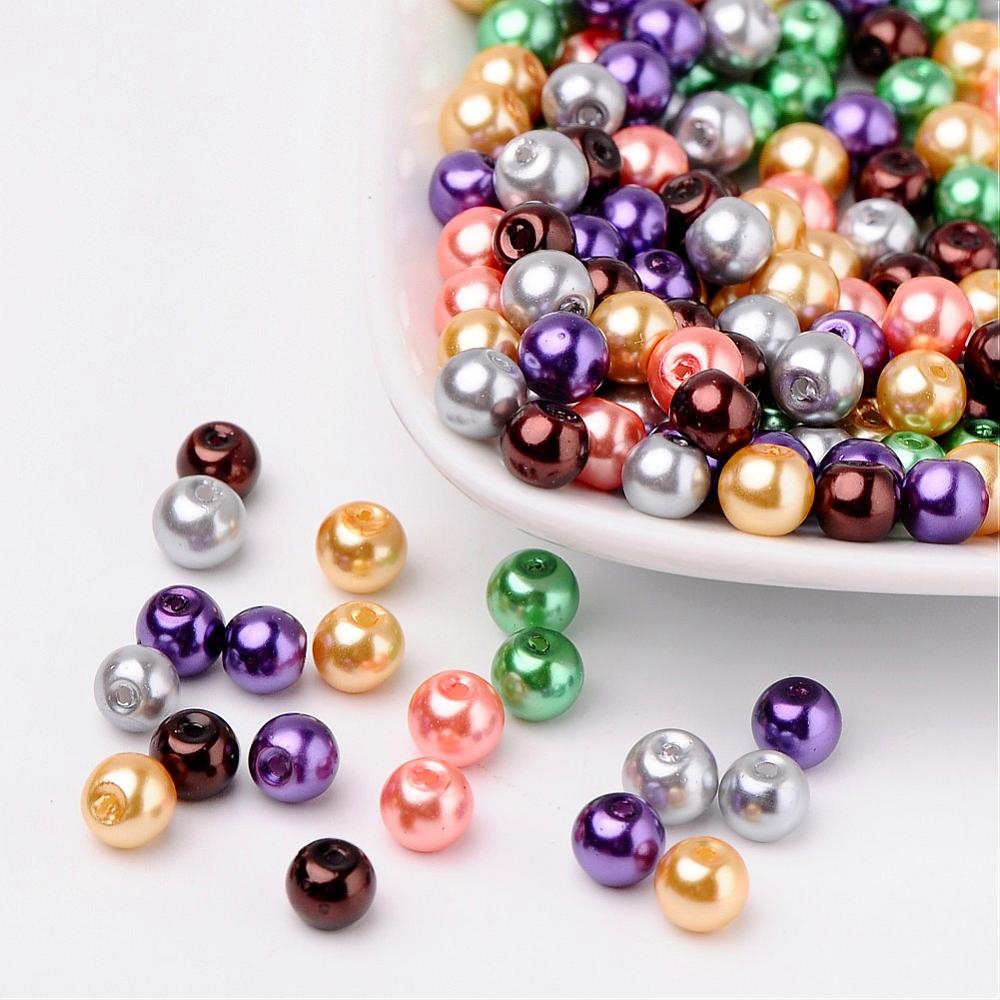 Glass Pearl Beads 6mm (1.0mm Hole) Halloween Mix - Pack of 200